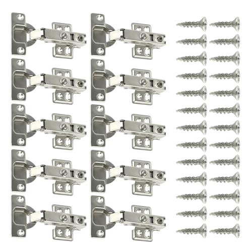 Fenster Scharniere 10/20 Stück 95°-105° Stahlschrankscharniere ohne Bohren, hydraulische Pufferscharniere, Küchenschrankscharniere, Möbelbeschläge(10PCS) von GSJNHY