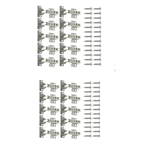 Fenster Scharniere 10/20 Stück 95°-105° Stahlschrankscharniere ohne Bohren, hydraulische Pufferscharniere, Küchenschrankscharniere, Möbelbeschläge(20PCS) von GSJNHY