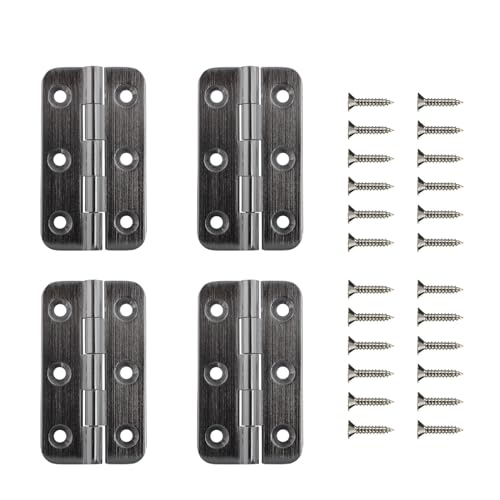 Fenster Scharniere Gebürstetes Nickel und Messing, massives Messing, 5,1 cm Scharnier, 270 Grad offen, kleines Möbelscharnier mit Schrauben(Brushed Nickel 4pcs) von GSJNHY