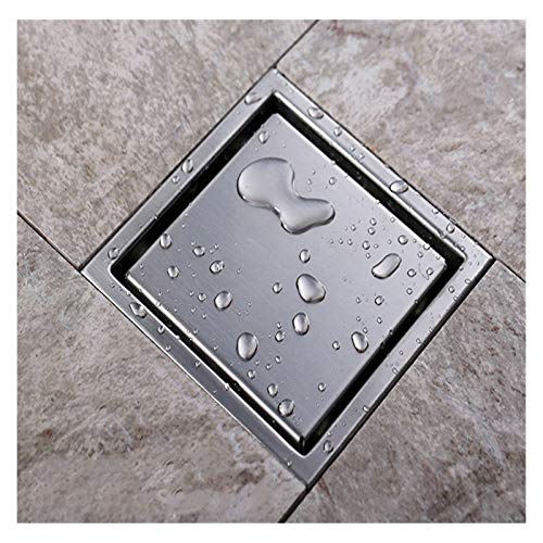 rostfreier Bodenablauf Tile Insert Quadrat-Edelstahl-Bodenablauf Abfall Grates Badezimmer Invisible Dusche-Abfluss-110 X 110 MM oder 150 × 150 mm (Color : 150MM) von GSJNHY