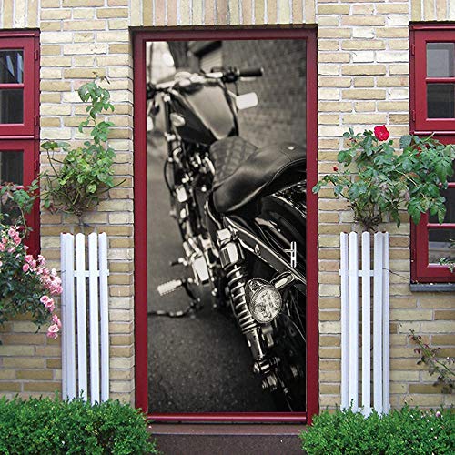 GSKBDQ 3D Türaufkleber Mode Sportmotorrad 77X200Cm Türtapete Selbstklebend Türposter - Fototapete 3D Effekt Türfolie Poster Tapete Wandtattoo DIY Selbstklebende Wandbild PVC wasserdichte Tapete von GSKBDQ