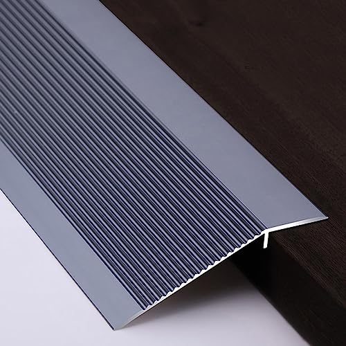 Boden Übergangsprofil, Aluminium Türleisten Übergangsleiste Höhenausgleich 10mm-40mm Übergangsschiene Holz-zu-Fliesen Übergangsschienen, rutschfest, Color : Iron Grey, Size von GSKD