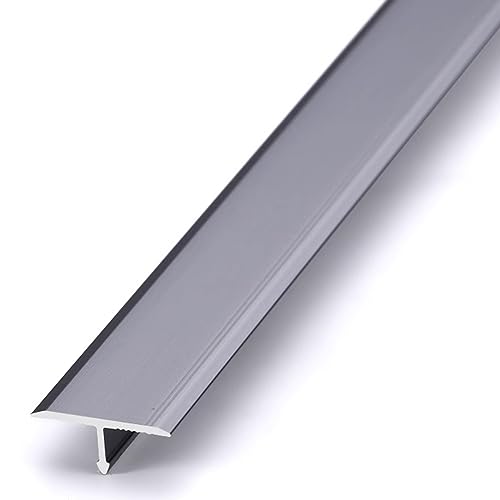 T-Form Boden Übergangsprofil 15mm 20mm 33mm 40mm Übergangsleiste Aluminium Übergangsschiene Bodenlücke Flacher Trennstreifen 90cm Bodenleiste Abdeckleiste Für Holz Zu Fliesen (Color : Iron Grey, Siz von GSKD