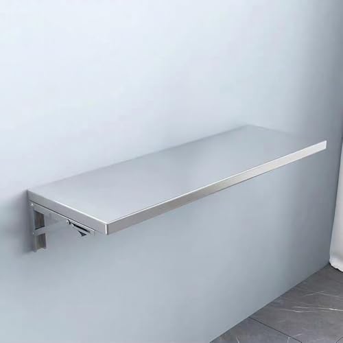 GSKDZG Computertisch, Wandklapptisch, Edelstahl Klapptisch Für Kleine Räume Wandtisch, Küchentisch, Esstisch, Schwimmender Schreibtisch Mit Halterungen(60x20cm) von GSKDZG