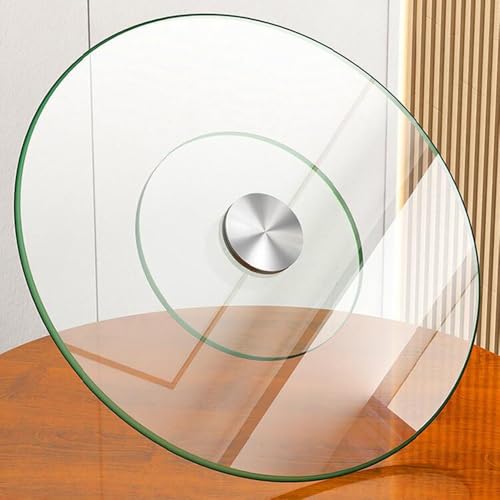 GSKDZG Drehteller Aus Gehärtetem Glas Lazy Susan 60cm 70cm 80cm 90cm 100cm Schwerlast Servierplatte Für Esstisch Drehplatte Großer Tischplatte Drehscheibe(70cm (28inch)) von GSKDZG