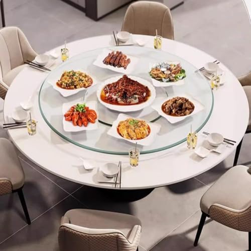 GSKDZG Glas Lazy Susan Drehteller 60cm 70cm 80cm 90cm 100cm Großer Servierplatte Für Esstisch Tischplatte Drehplatte, 360 ° Drehbar(90cm (36inch)) von GSKDZG