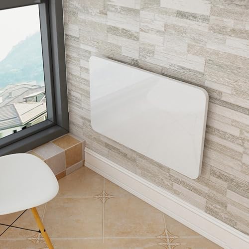 GSKDZG Holz Schwimmender Schreibtisch, Wandklapptisch Für Kleine Räume Klapptisch Klappbar Wandtisch Multifunktion Computertisch Für Küche, Esszimmer, Büro, Balkon(120x40cm) von GSKDZG