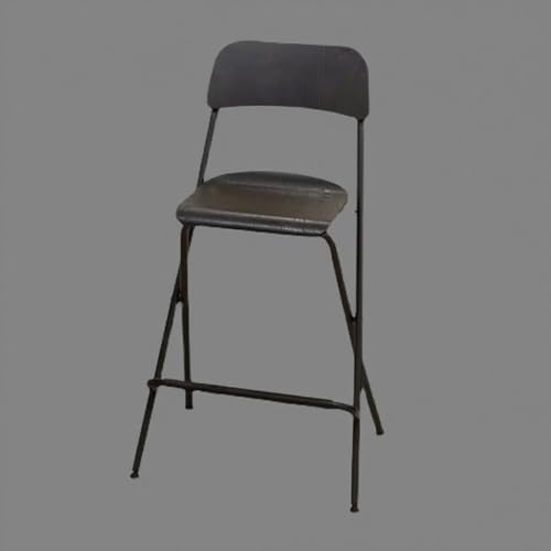 GSKDZG Klappbar Barhocker Aus Holz, Tragbarer Klapphocker Mit Rückenlehne Und Fußstütze, Klappstuhl Für Küche, Theke, Camping(Black,74cm) von GSKDZG