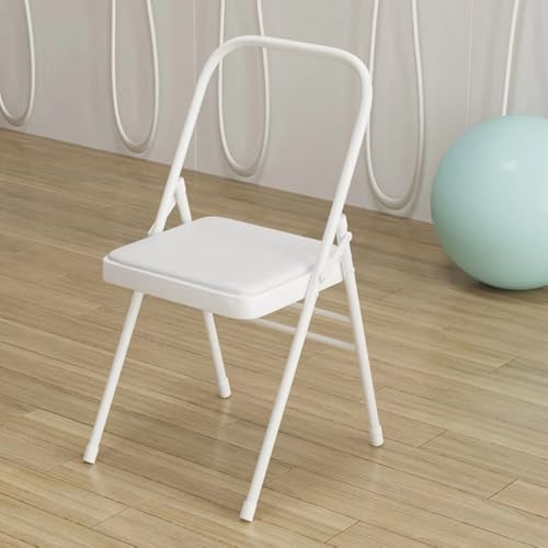 GSKDZG Klappbarer Yoga Hilfsstuhl, Iyengar Yoga Stuhl, rutschfest Klappstuhl, Für Flexibilität, Krafttraining, Balance-Handstand(White) von GSKDZG