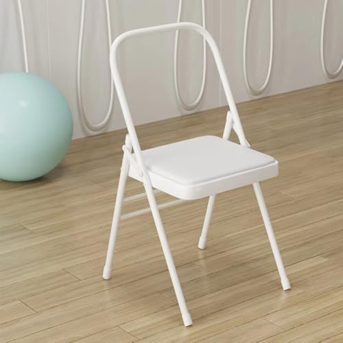 GSKDZG Klappbarer Yoga-Hilfsstuhl, rutschfest Klappstuhl, Iyengar Yoga Stuhl Für Anfänger, Flexibilität, Krafttraining, Balance-Handstand(White) von GSKDZG