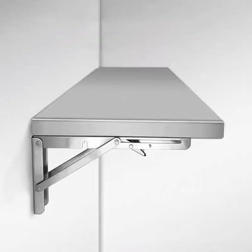 GSKDZG Klapptisch, Wandklapptisch Aus Edelstahl Wandtisch Für Kleine Räume, Küche, Esszimmer, Schwimmender Schreibtisch Mit Halterungen, Computertisch(150x35cm) von GSKDZG
