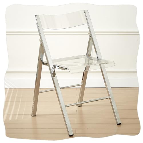 GSKDZG Klarer Klapphocker, Transparent Acryl Klappstuhl, Moderner Stapelbarer Barhocker Für Zuhause Wohnzimmer Küche Esszimmer, Mit Rückenlehne(Clear) von GSKDZG