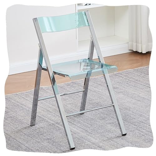 GSKDZG Klarer Klapphocker, Transparent Acryl Klappstuhl, Moderner Stapelbarer Barhocker Für Zuhause Wohnzimmer Küche Esszimmer, Mit Rückenlehne(Green) von GSKDZG
