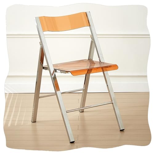GSKDZG Klarer Klapphocker, Transparent Acryl Klappstuhl, Moderner Stapelbarer Barhocker Für Zuhause Wohnzimmer Küche Esszimmer, Mit Rückenlehne(Tea Color) von GSKDZG