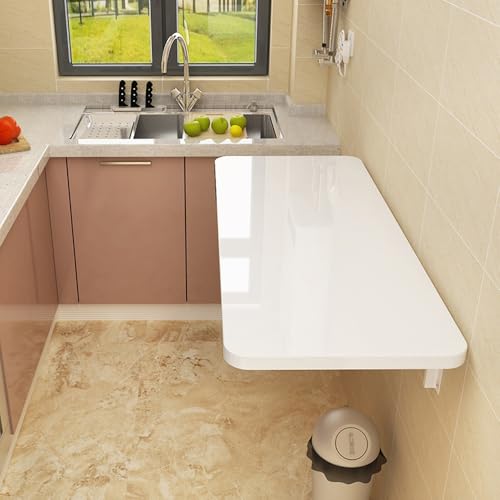 GSKDZG Schwimmender Schreibtisch Aus Holz, Wandklapptisch Für Kleine Räume Klapptisch Klappbar Wandtisch Multifunktional Küchen Esstisch, Maximale Tragkraft 80 Kg(40x30cm) von GSKDZG