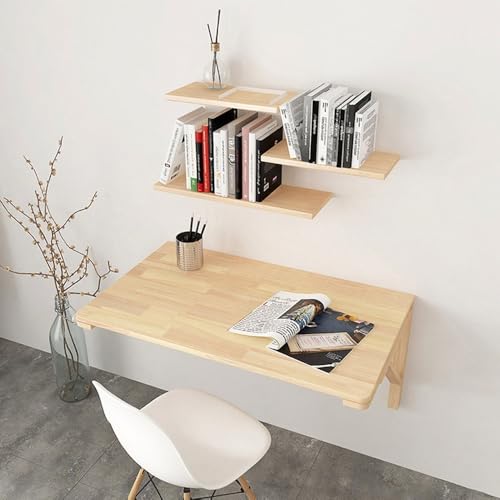 GSKDZG Wandklapptisch, Holz Klapptisch Für Kleine Räume Esstisch Schwimmender Schreibtisch Platzsparender Wandtisch(70x50cm) von GSKDZG