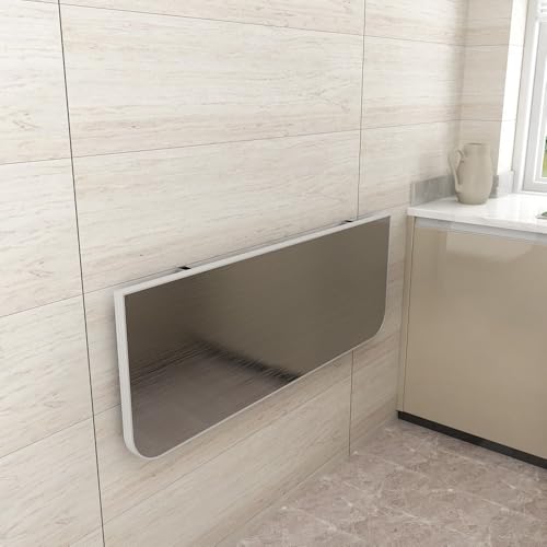 GSKDZG Wandklapptisch, Klapptisch Aus Edelstahl Wandtisch Für Kleine Räume, Schwimmender Schreibtisch, Klappbar Esstisch Küchentisch(80x40cm) von GSKDZG