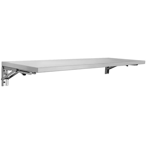 GSKDZG Wandklapptisch, Schwimmender Schreibtisch Aus Edelstahl Klapptisch Mit Halterungen Wandtisch, Computertisch Für Kleine Räume, Küchentisch, Esstisch(150x40cm) von GSKDZG