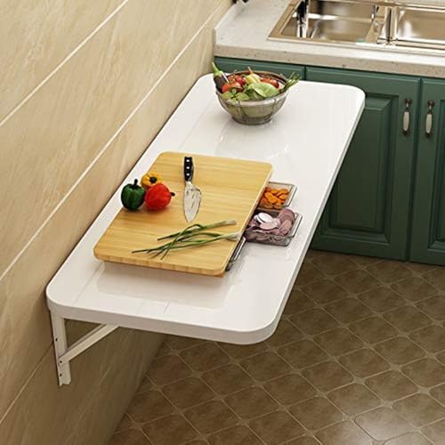 GSKDZG Weiß Schwimmender Schreibtisch, Wandklapptisch Für Kleine Räume Klapptisch Küchen Esstisch, Multifunktion Wandtisch Aus Holz, Maximale Belastung 80 Kg(80x40cm) von GSKDZG