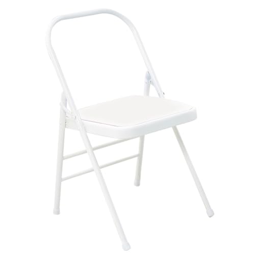 GSKDZG Yoga-Klappstuhl, Iyengar Yoga Hilfsstuhl, rutschfeste Klapphocker Für Flexibilität, Krafttraining, Balance-Handstand(White) von GSKDZG