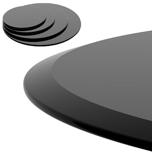 40 58 68cm Runde Tischplatte Glasplatte, Schwarzem Ersatztischplatte Aus Gehärtetem Glas, Robustes Glasscheibe Für Couchtisch(80CM(31.5IN)) von GSKFXJ