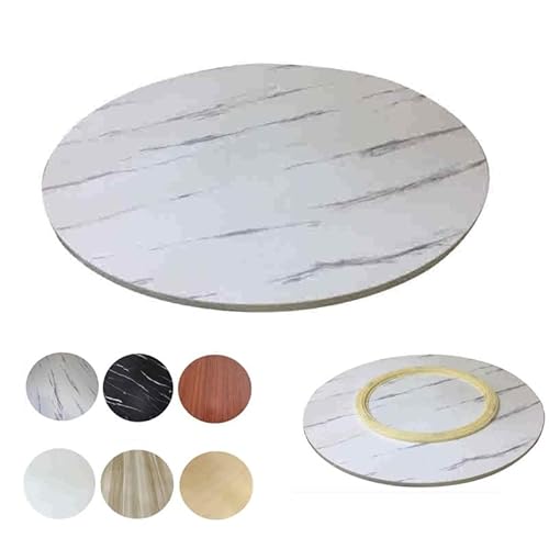 Drehteller Aus Massivholz Für Esstisch 100cm Großer Lazy Susan Tischplatte Drehbares Tablett, Drehbar Servierteller 360° Drehbar, Einfach Zu Säubern(Marble White,80cm/31in) von GSKFXJ