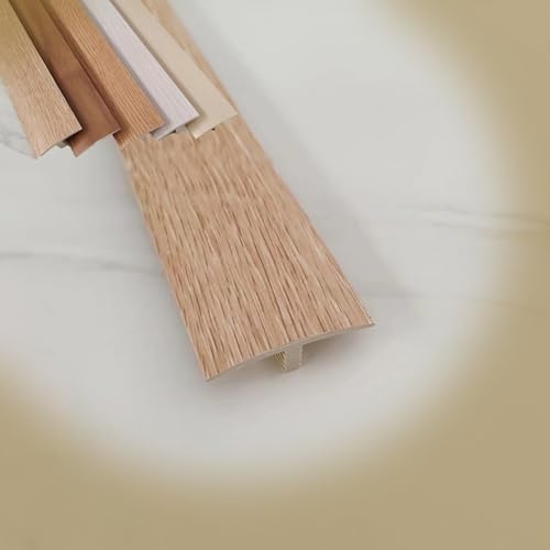 GSKFXJ Flache Türschwellenstreifen PVC Selbstklebend Übergangsleiste Boden T-Form Für Türschwellen Und Verbindungsböden, Vinyl Laminat Boden Abdeckleiste(Beige) von GSKFXJ