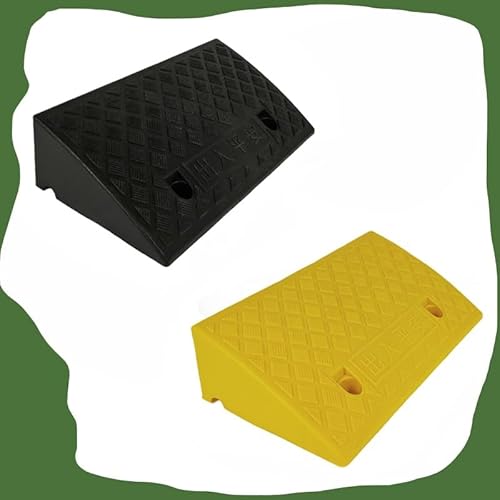 GSKFXJ Gummirampe Leichte Bordsteinrampe 5cm 10cm 15cm Hoch Tragbare Rollstuhlrampe, rutschfeste Auto Rampe, Robustem Rampe for Gehwege, Garagen, Motorrad(Black,50 * 22 * 5cm) von GSKFXJ