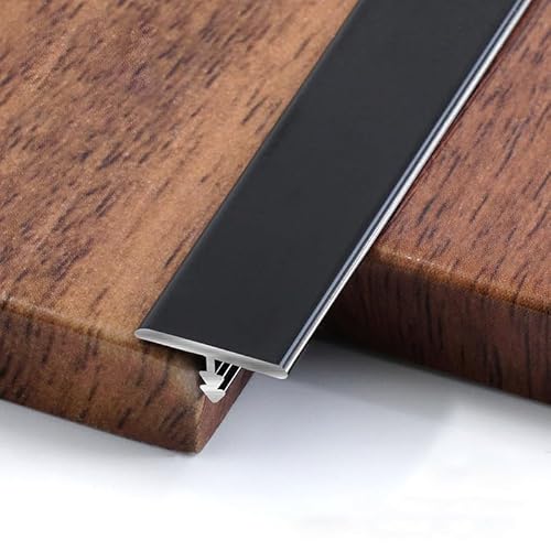 GSKFXJ T-Profil Übergangsstreifen Für Boden, Aluminiumlegierung Bodenleisten Für Unebene Böden, Schwelle Reduzierstück 15mm Breite(Black,W~8mm) von GSKFXJ