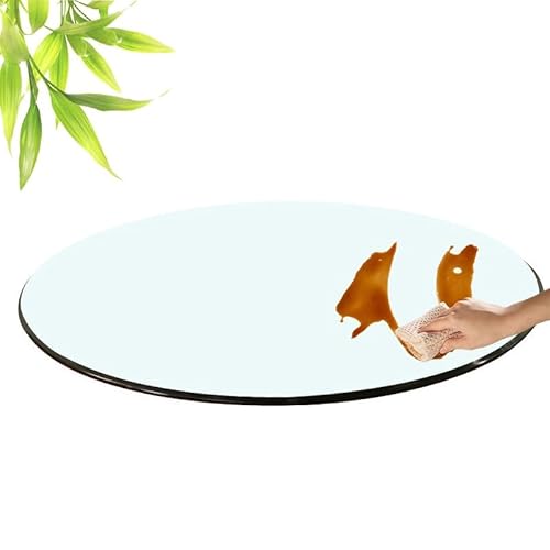 Glas Esstisch Ersatztischplatte, Runde Transparent Glasplatte, Tischplatte Aus Gehärtetem Glas Schlagfest Für Reifen, Couchtisch, Außentisch(650mm(25in)) von GSKFXJ