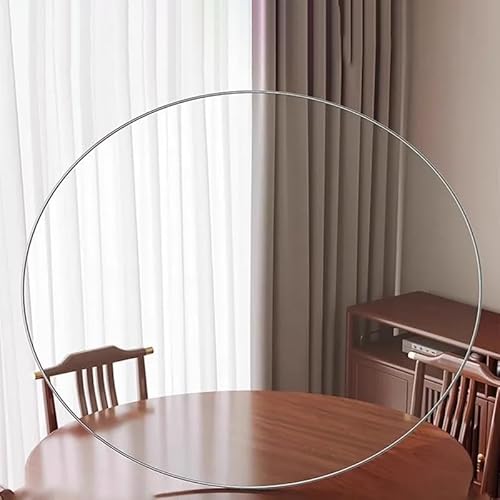 Glastischplatte Für Couchtisch 100cm Runde Gehärtetem Glas Tischplatten Ersatzteil, Transparent Glasscheibe Für Reifen, Couchtisch, Außentisch(38CM(15in)) von GSKFXJ