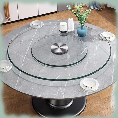 Großer Drehtablett Lazy Susan Gehärtetem Glas Drehbar Servierplatte Für Esstisch, 60cm 80cm Rund Transparentem Tischplatte Drehplatte, Stabil Silent(80CM(32in)) von GSKFXJ