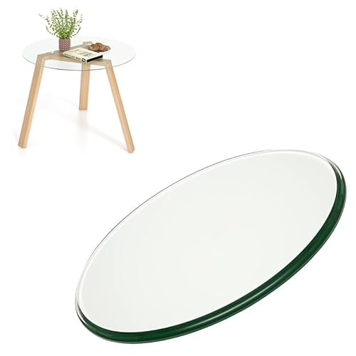 Klar Glas Tischplatte 28 35 45 60cm Runde Ersatz Glasplatte Für Couchtisch, Tisch Glasplatte Ersatzteil Für Esstische/Gartentische(380mm(15in)) von GSKFXJ