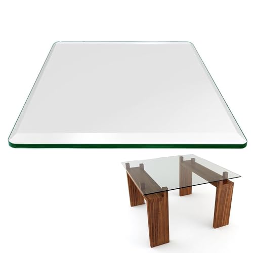 Quadratische Glas Tischplatte Für Couchtisch 50x50cm 80x80cm Ersatz Glasplatte Transparent, Glasplatte 8mm Dicke, Einfach Zu Säubern(85x85cm/33.5x33.5in) von GSKFXJ