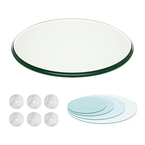 Runde Glasplatte Für Esstisch, 60 80 100cm Transparent Tischplatte Aus Gehärtetem Glas, Ersatz Glastischplatte, Einfach Zu Säubern(85cm(33.5in)) von GSKFXJ