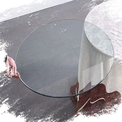 Runde Klar Glasplatte, 300 350 500mm Tischplatte Aus Gehärtetem Glas Für Couchtisch, Ersatz Glastischplatte Für Wohnzimmer Esstisch(600mm(23.6in)) von GSKFXJ