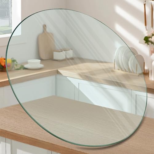 Transparent Glasplatte Ersatz 28 32 38cm Tischplatte Aus Gehärtetem Glas Für Couchtisch, 8mm Dicke Klarglas Ersatztischplatte Schlagfest(48CM(18.8in)) von GSKFXJ
