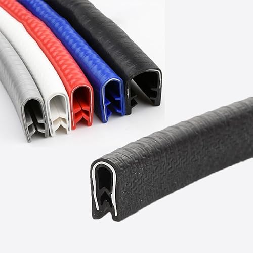 U-Form Kantenschutz Für Auto, Universal Gummidichtung Für Die Meisten Modelle, Selbstklemmend Kantenschutzstreifen Für Bleche, 5Meter(Black,2-4mm) von GSKFXJ