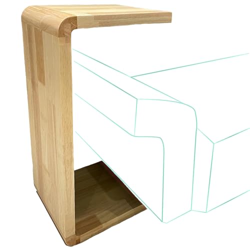 C-förmiger Beistelltisch aus Naturhol Es ist leicht und tragbar,lässt sich einfach bewegen und kann horizontal oder vertikal aufgestellt werden,um als Beistelltisch,Couchtisch oder Schuhbank zu dienen von GSKJJT