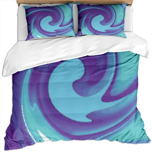 Bettwäsche 135X200Cm 3D Blaue Und Violette Wirbeltraum-Luxustextur-Fluidkunst Druck Bettbezug Set 3 Teilig Weiche Microfaser Baby Bettwäsche Bettdeckenbezug Mit Reißverschluss Und 2 Kissenbezug 80X Bettwäsche 135X200Cm 3D Blaue Und Violette Wirbeltraum-Luxustextur-Fluidkunst Druck Bettbezug Set 3 Teilig Weiche Microfaser Baby Bettwäsche Bettdeckenbezug Mit Reißverschluss Und 2 Kissenbezug 80X von GSKOQD
