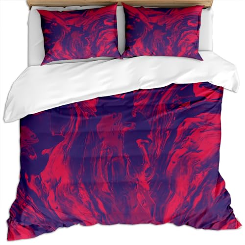 Bettwäsche 155X220 Kinder Mädchen Mikrofaser 3 Teilig 3D Blau Rot Modern Muster Winter Bettbezug Set, Weiche Flauschige Bettbezüge Mit Reißverschluss Und 2 Kissenbezug 80X80Cm Bettwäsche 155X220 Kinder Mädchen Mikrofaser 3 Teilig 3D Blau Rot Modern Muster Winter Bettbezug Set, Weiche Flauschige Bettbezüge Mit Reißverschluss Und 2 Kissenbezug 80X80Cm von GSKOQD