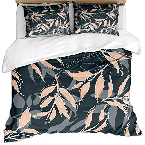 Bettwäsche 155X220Cm 3D Blau Grün Weiß Künstlerische Blätter Druck Modern Bettwäsche Set Weiche Microfaser Doppelbett Bettwäsche 1 Bettbezug Und 2 Kissenbezug 80X80Cm Mit Reißverschluss, Hypoallerg Bettwäsche 155X220Cm 3D Blau Grün Weiß Künstlerische Blätter Druck Modern Bettwäsche Set Weiche Microfaser Doppelbett Bettwäsche 1 Bettbezug Und 2 Kissenbezug 80X80Cm Mit Reißverschluss, Hypoallerg von GSKOQD