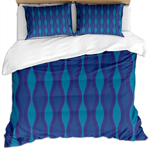 Bettwäsche 155X220Cm 3D Blaue Und Violette Wellenrhythmus-Einfache Kunst Druck Bettbezug Set 3 Teilig Weiche Microfaser Kinder Bettwäsche Bettdeckenbezug Mit Reißverschluss Und 2 Kissenbezug 80X80C Bettwäsche 155X220Cm 3D Blaue Und Violette Wellenrhythmus-Einfache Kunst Druck Bettbezug Set 3 Teilig Weiche Microfaser Kinder Bettwäsche Bettdeckenbezug Mit Reißverschluss Und 2 Kissenbezug 80X80C von GSKOQD