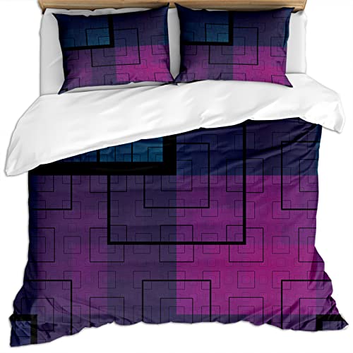 Bettwäsche 220X240 Kinder Erwachsene Mikrofaser 3 Teilig 3D Blau Lila Muster Winter Bettbezug Set, Weiche Flauschige Bettbezüge Mit Reißverschluss Und 2 Kissenbezug 80X80Cm Bettwäsche 220X240 Kinder Erwachsene Mikrofaser 3 Teilig 3D Blau Lila Muster Winter Bettbezug Set, Weiche Flauschige Bettbezüge Mit Reißverschluss Und 2 Kissenbezug 80X80Cm von GSKOQD