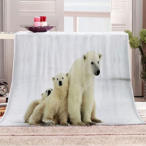 Dicke Kuscheldecke Flauschige Decke Weich & Warm Wohndecke Flanell Fleecedecke Mit Tier Eisbär Muster 70X100Cm Gemütlich Langlebig Pflegeleicht Als Sofadecke/Bettüberwurf von GSKOQD