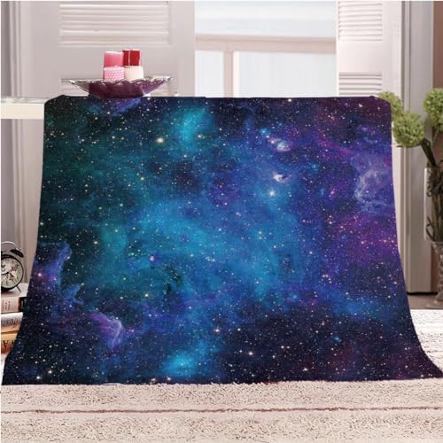 Kuscheldecke 150x200Cm Flauschige Decke 3D Blauer Sternenhimmel Landschaft Sherpa Decke, Wohndecke Dicke Sofadecke Couchdecke Mikrofaser, Tagesdecke Für Bett Sofa, Weiche Warme Fleecedecke Für Kinde von GSKOQD