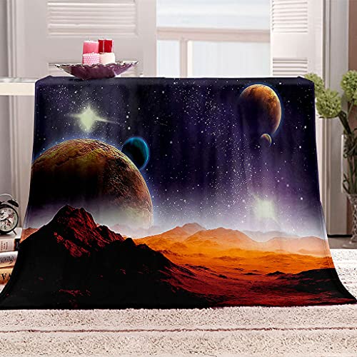 Kuscheldecke Weltraum-Universum-Planet Muster 150X180Cm Weiche Flauschige Plüsch Decke Flanell Fleecedecke/Sofadecke/Wohndecke/Mikrofaser Couchdecke/Winterdecke, Warm Gemütlich Langlebig von GSKOQD