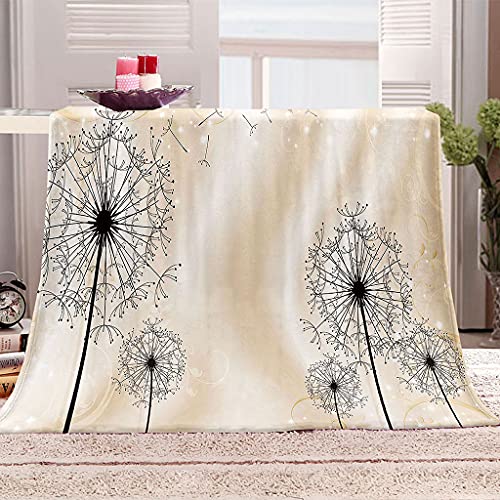 Warme Kuscheldecke Flanell Decke Microfaser Fleecedecke 150X180Cm 3D Löwenzahn-Druck Drucken Sofadecke Weiche Flauschige Wolldecken Tagesdecke Wohndecke Für Erwachsene & Kinder von GSKOQD