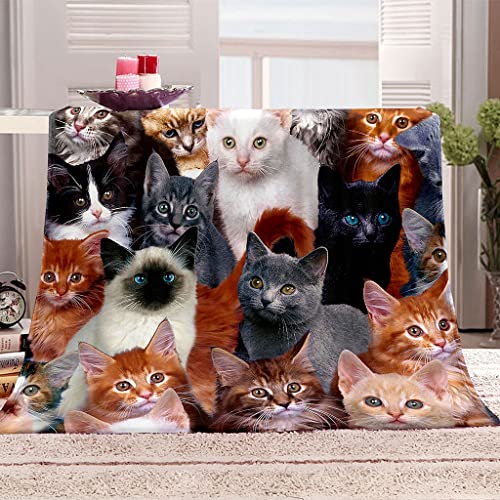 Warme Kuscheldecke Flanell Decke Microfaser Fleecedecke 70X100Cm 3D Tier Katze Druck Drucken Sofadecke Weiche Flauschige Wolldecken Tagesdecke Wohndecke Für Erwachsene & Kinder von GSKOQD