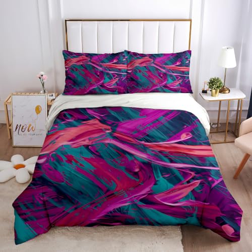 Weihnachts Bettwäsche 200X200Cm Mikrofaser 3 Teilig - Bettbezug Set Mit Blau, Lila, Rosa Und Rot Verweben Abstrakte Luxuskunst Muster, Hypoallergen Bettbezüge Mit Reißverschluss Und 2 Kissenbezug 8 Weihnachts Bettwäsche 200X200Cm Mikrofaser 3 Teilig - Bettbezug Set Mit Blau, Lila, Rosa Und Rot Verweben Abstrakte Luxuskunst Muster, Hypoallergen Bettbezüge Mit Reißverschluss Und 2 Kissenbezug 8 von GSKOQD